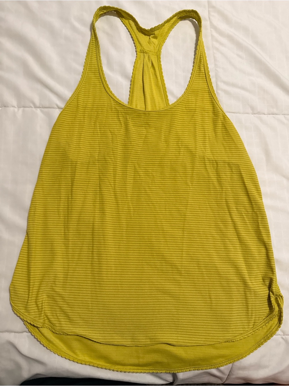 lululemon athletica Yellow Striped Racerback Tank